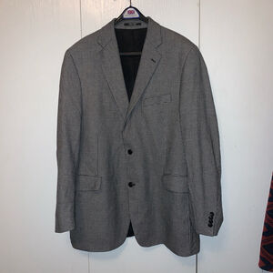 Elegant Black and White Men's Blazer, Houndstooth pattern